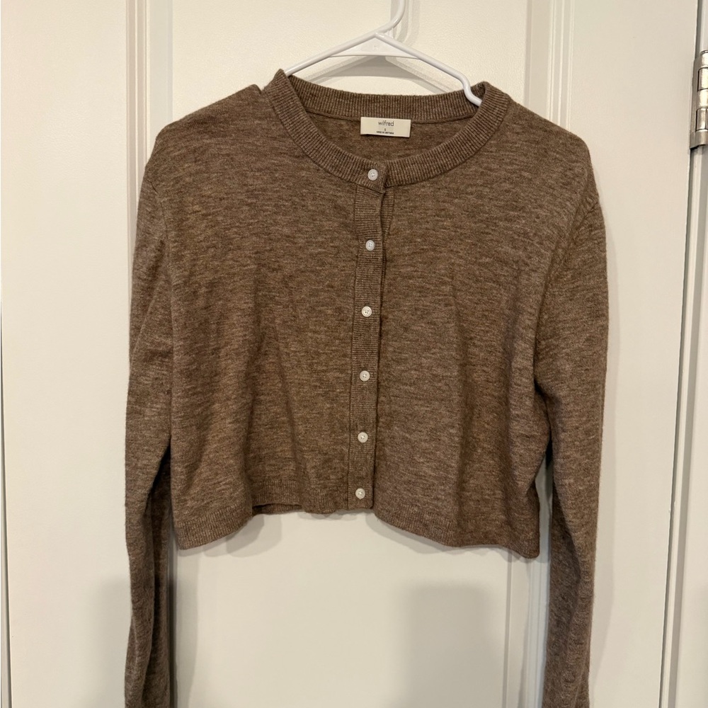 Aritzia Brown Cardigan Sweater